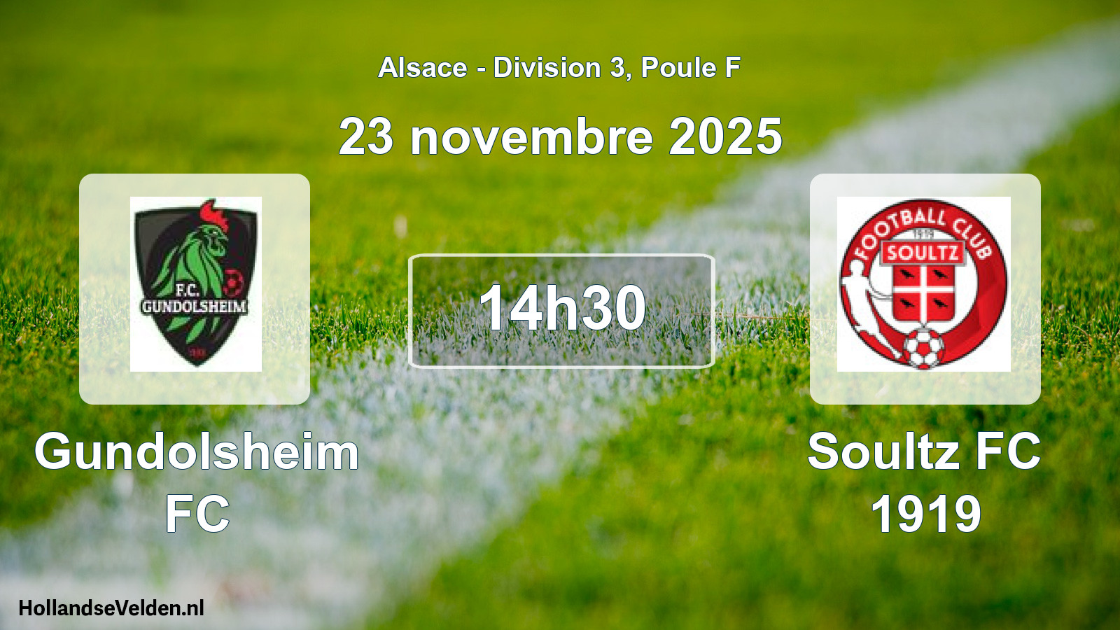 Match programmé: Gundolsheim FC - Soultz FC 1919 (23 novembre 2025)