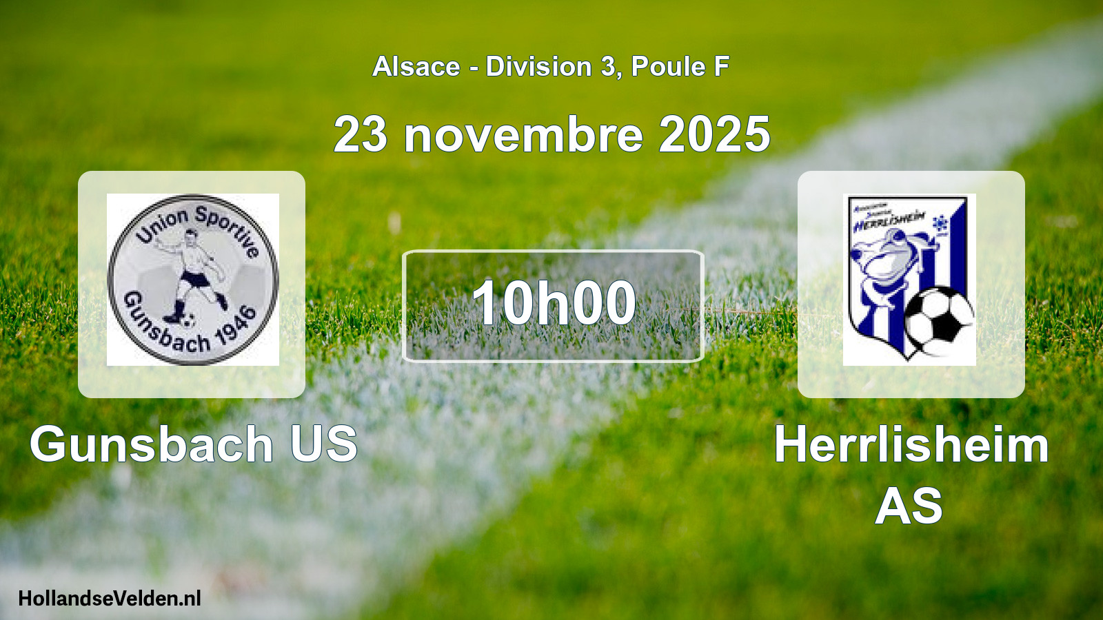 Match programmé: Gunsbach US - Herrlisheim AS (23 novembre 2025)