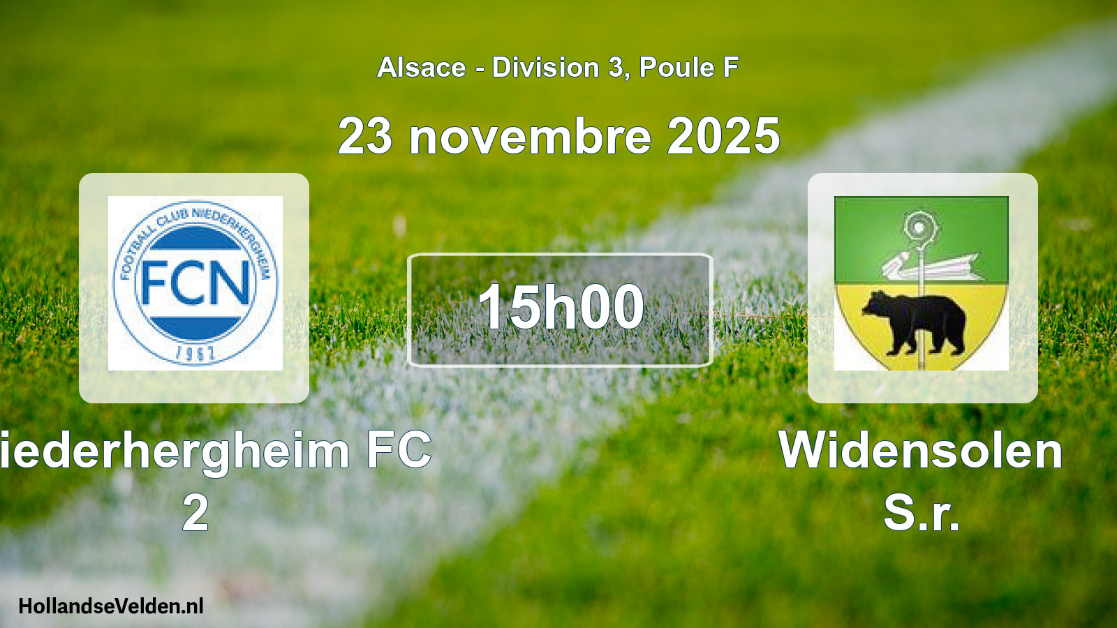 Geplande wedstrijd: Niederhergheim FC 2 - Widensolen S.r. (23 november 2025)