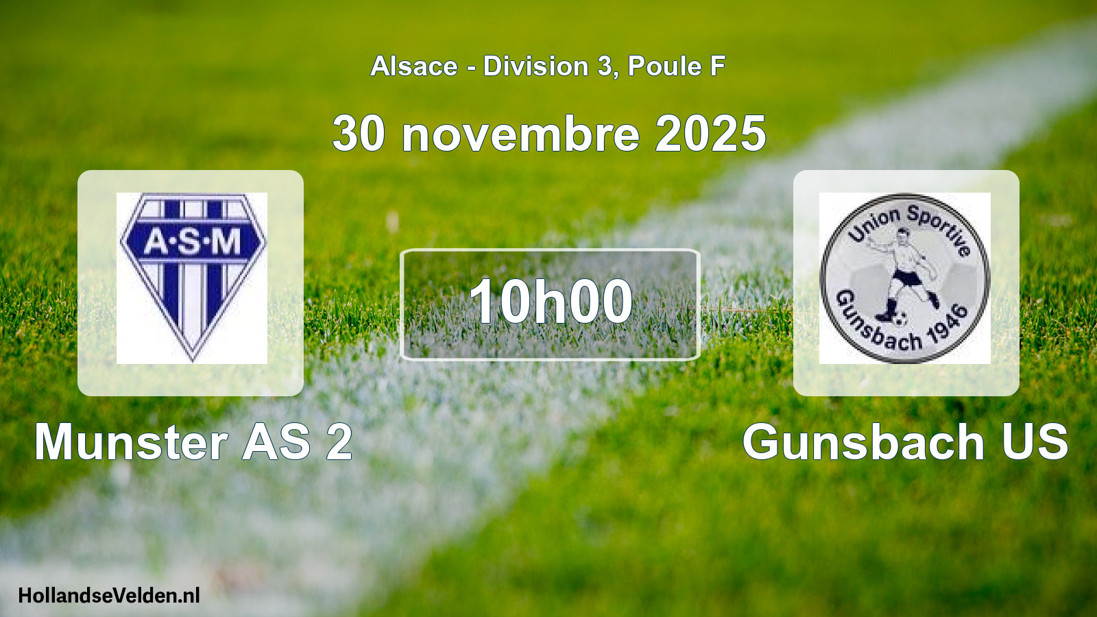 Geplande wedstrijd: Munster AS 2 - Gunsbach US (30 november 2025)