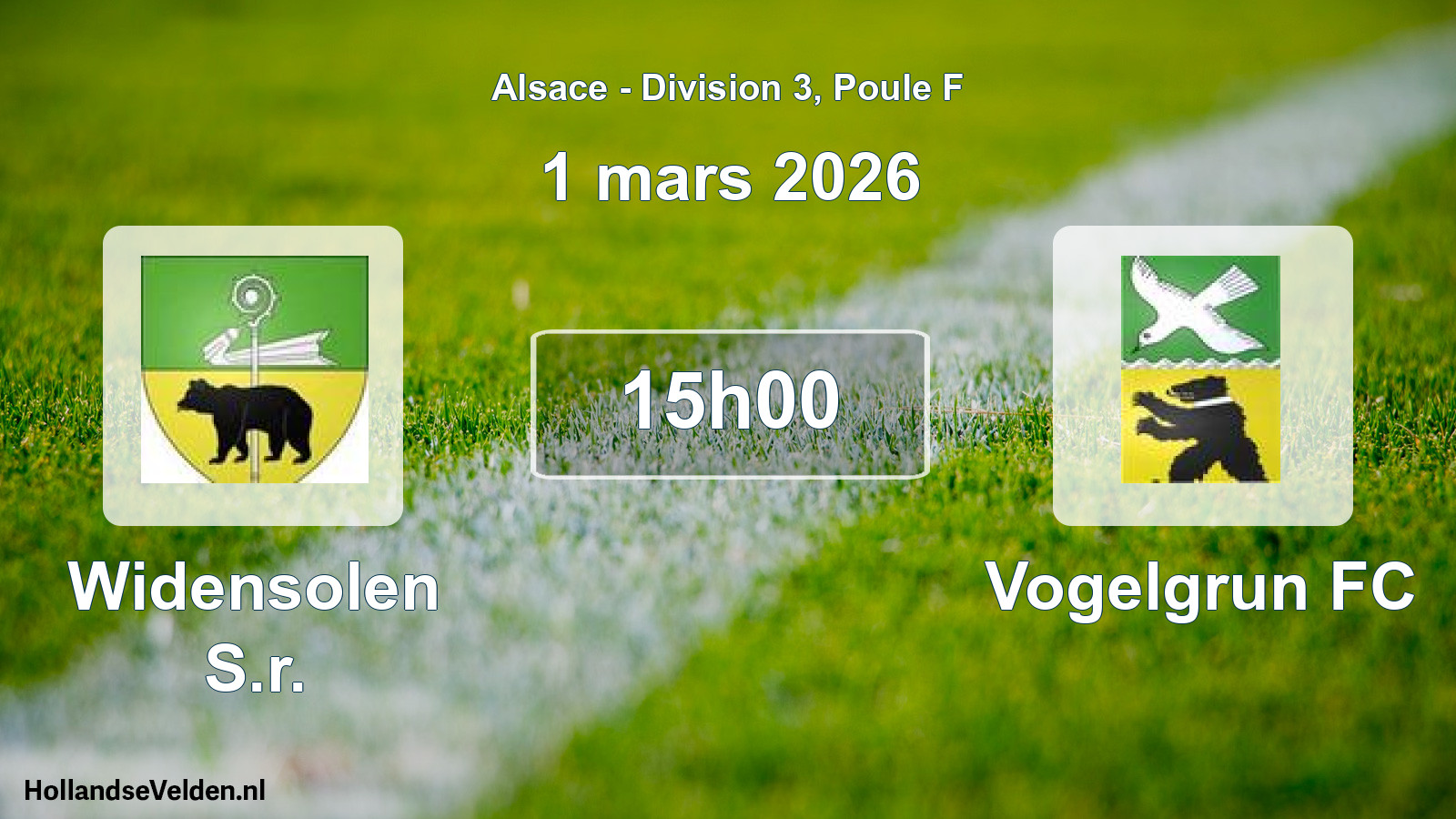Match programmé: Widensolen S.r. - Vogelgrun FC (1 mars 2026)