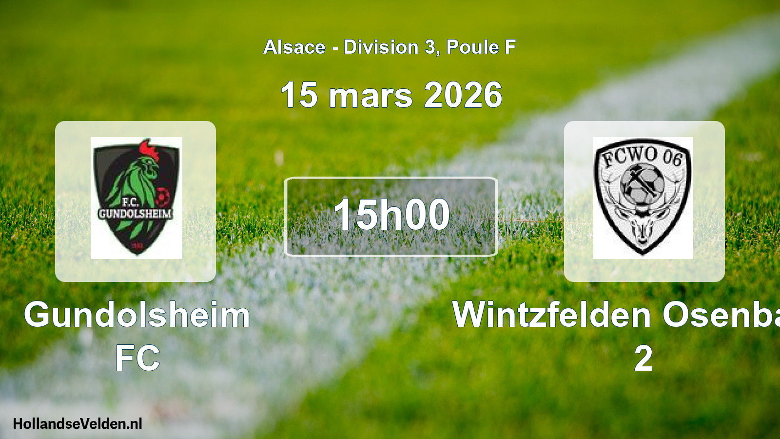 Match programmé: Gundolsheim FC - Wintzfelden Osenbach 2 (15 mars 2026)