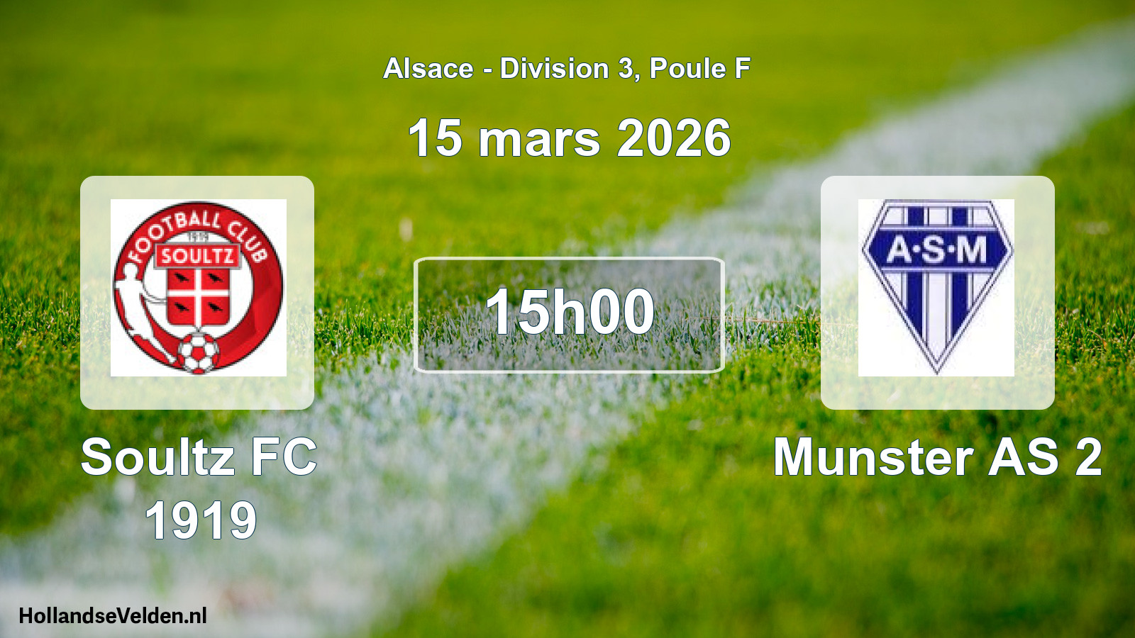 Geplande wedstrijd: Soultz FC 1919 - Munster AS 2 (15 maart 2026)