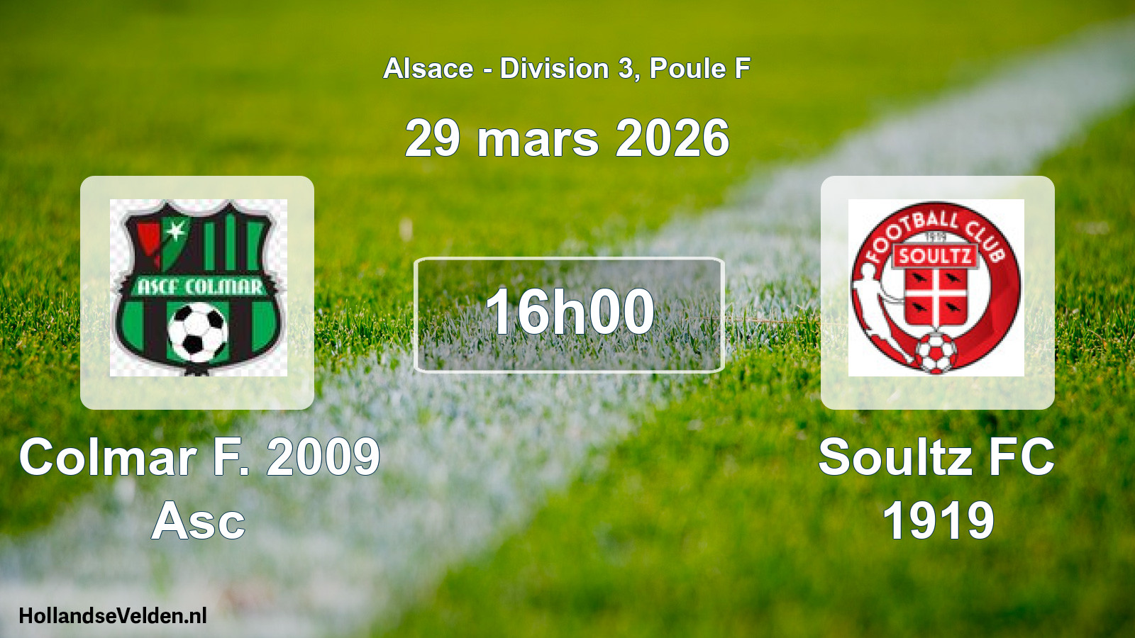Geplande wedstrijd: Colmar F. 2009 Asc - Soultz FC 1919 (29 maart 2026)