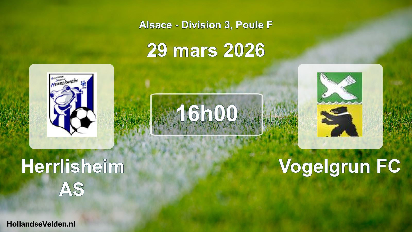 Match programmé: Herrlisheim AS - Vogelgrun FC (29 mars 2026)