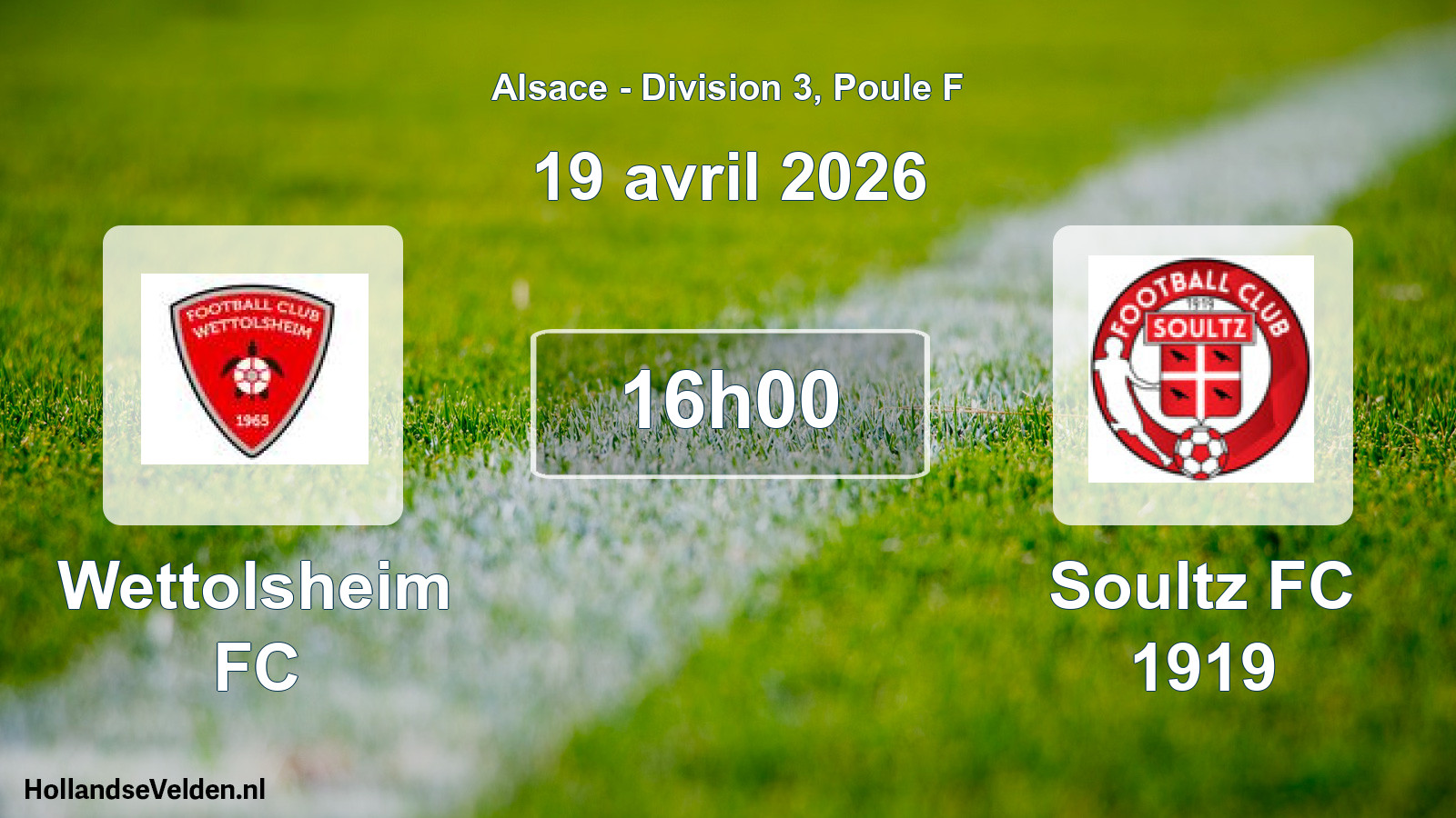 Match programmé: Wettolsheim FC - Soultz FC 1919 (19 avril 2026)