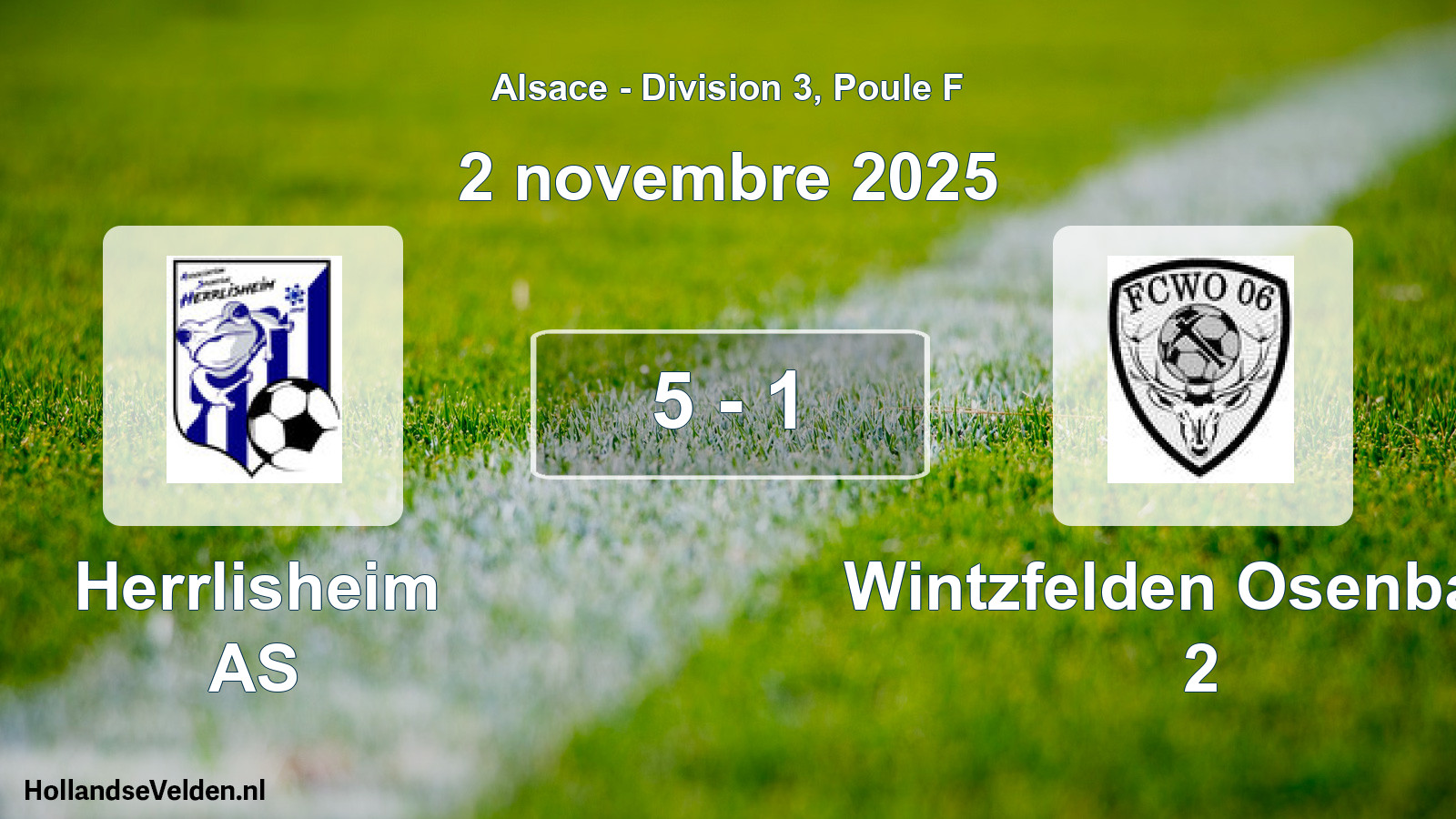 Match joué: Herrlisheim AS - Wintzfelden Osenbach 2 5 - 1 (2 novembre 2025)