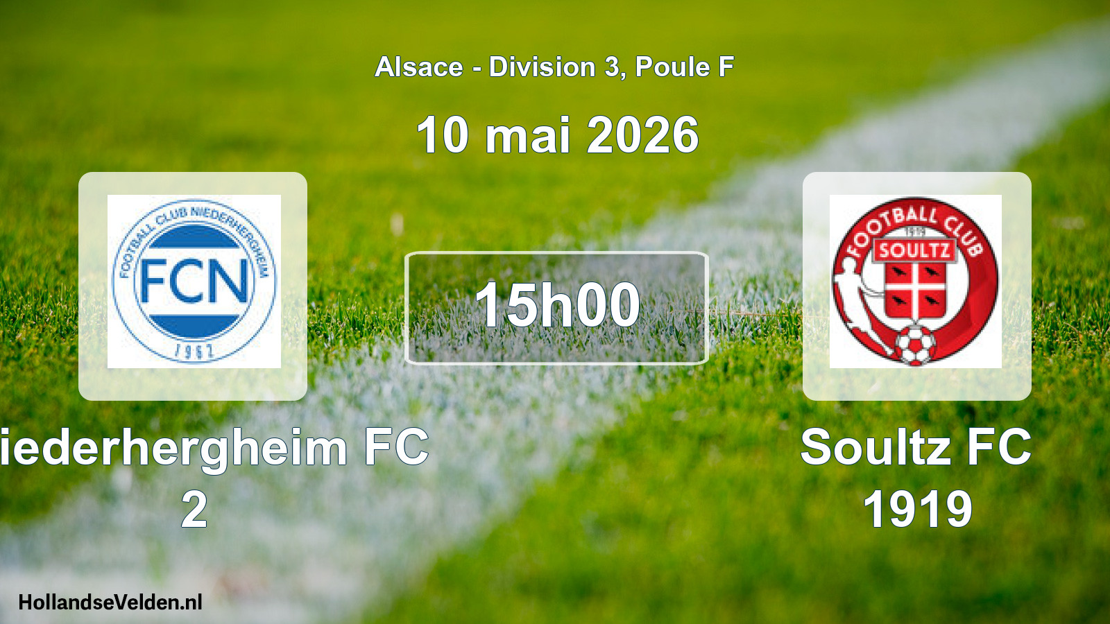 Match programmé: Niederhergheim FC 2 - Soultz FC 1919 (10 mai 2026)