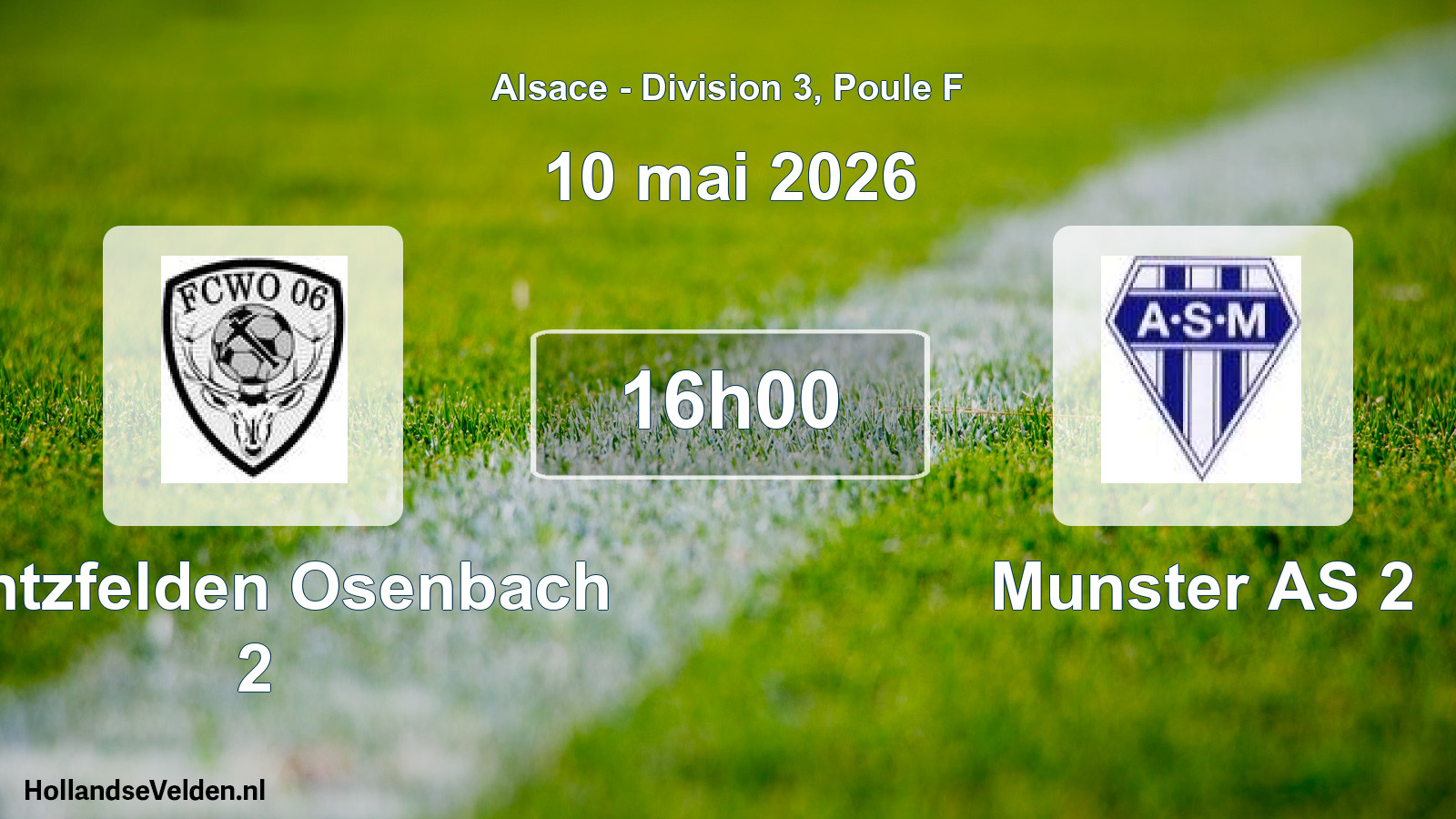 Match programmé: Wintzfelden Osenbach 2 - Munster AS 2 (10 mai 2026)