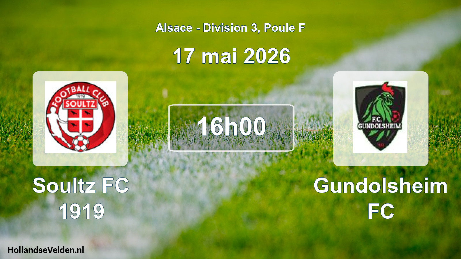Match programmé: Soultz FC 1919 - Gundolsheim FC (17 mai 2026)