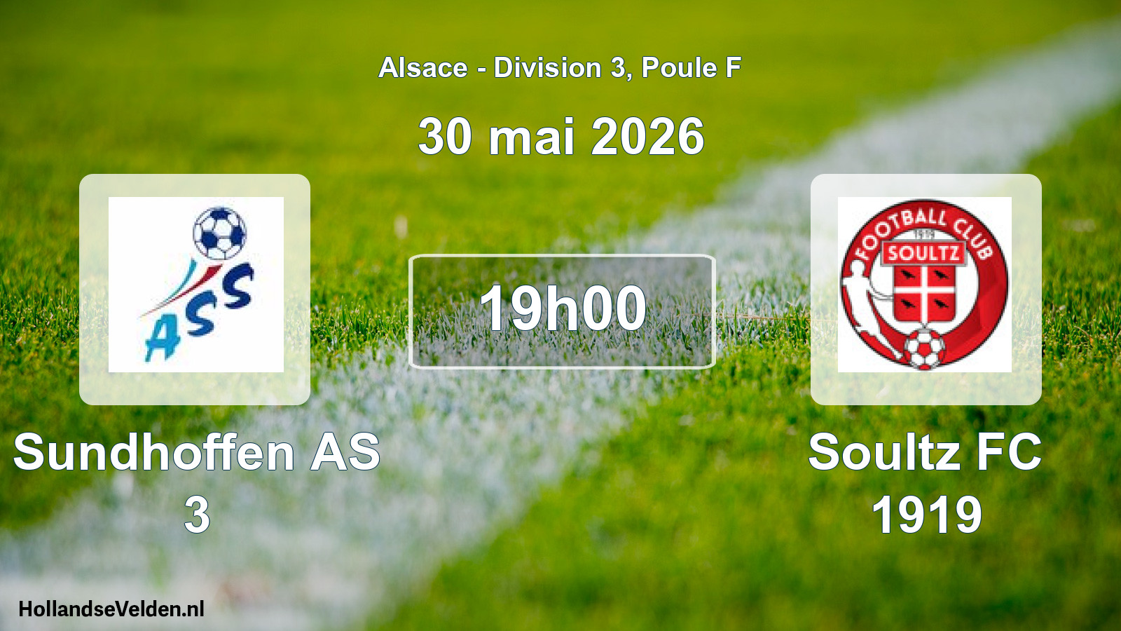 Match programmé: Sundhoffen AS 3 - Soultz FC 1919 (30 mai 2026)