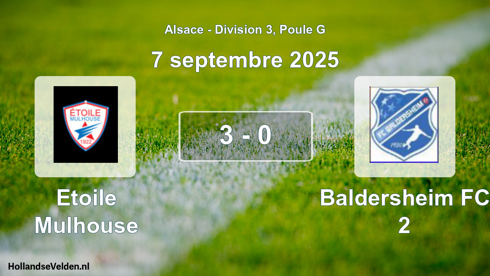 Match joué: Etoile Mulhouse - Baldersheim FC 2 3 - 0 (7 septembre 2025)