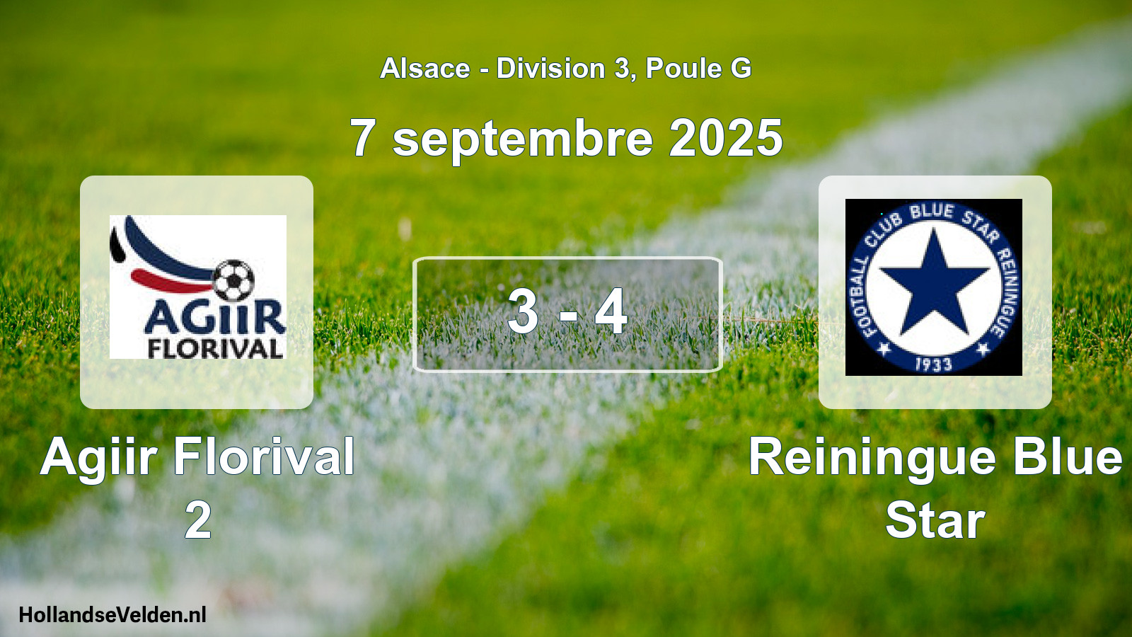 Match joué: Agiir Florival 2 - Reiningue Blue Star 3 - 4 (7 septembre 2025)