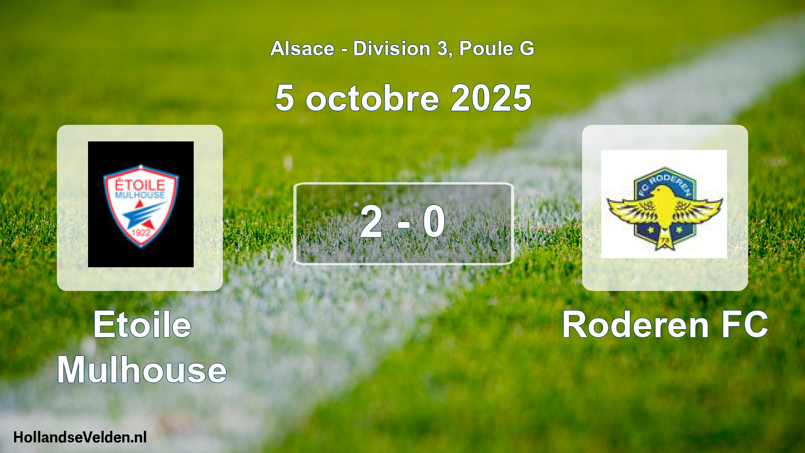 Match joué: Etoile Mulhouse - Roderen FC 2 - 0 (5 octobre 2025)