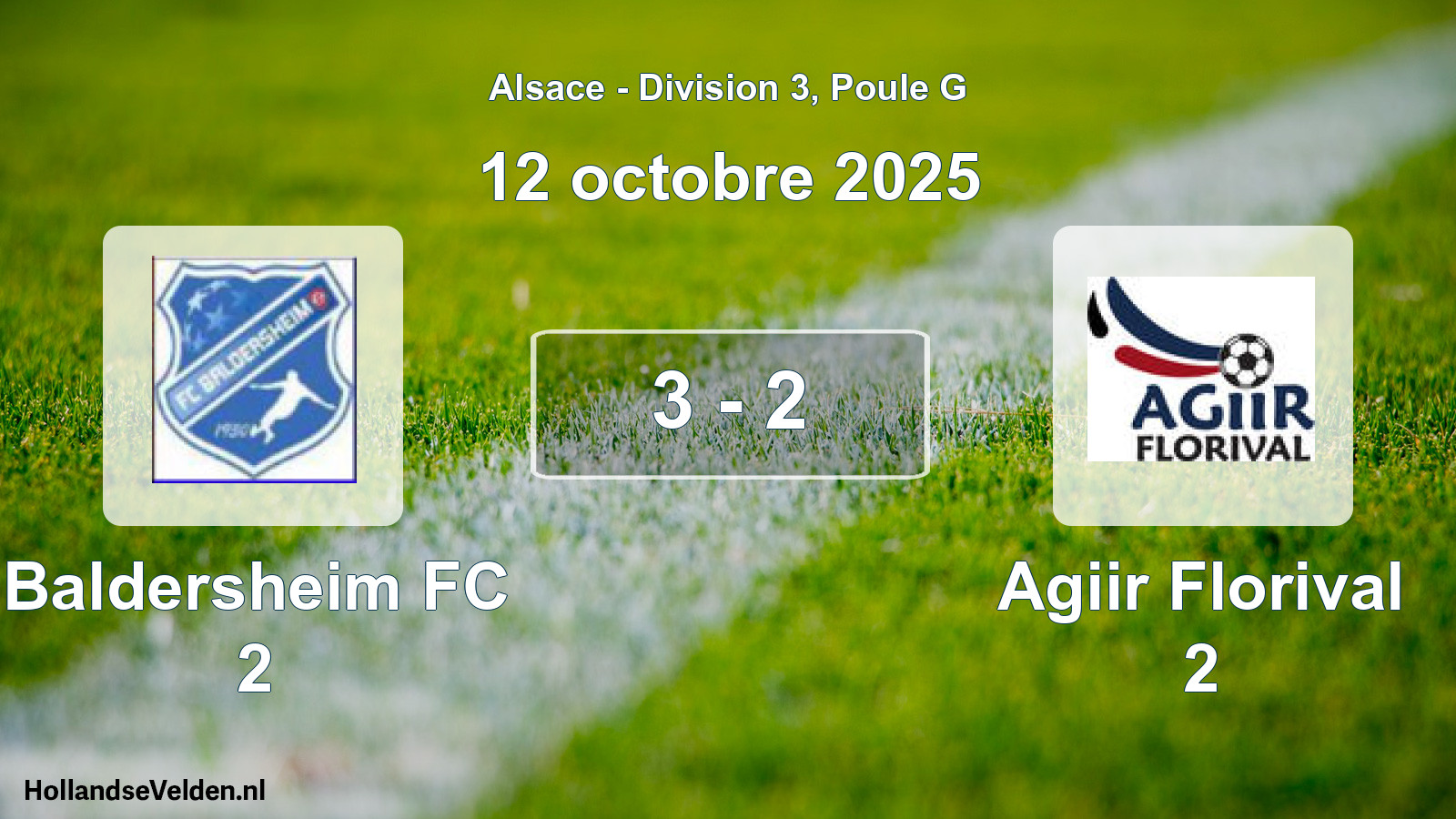 Match joué: Baldersheim FC 2 - Agiir Florival 2 3 - 2 (12 octobre 2025)