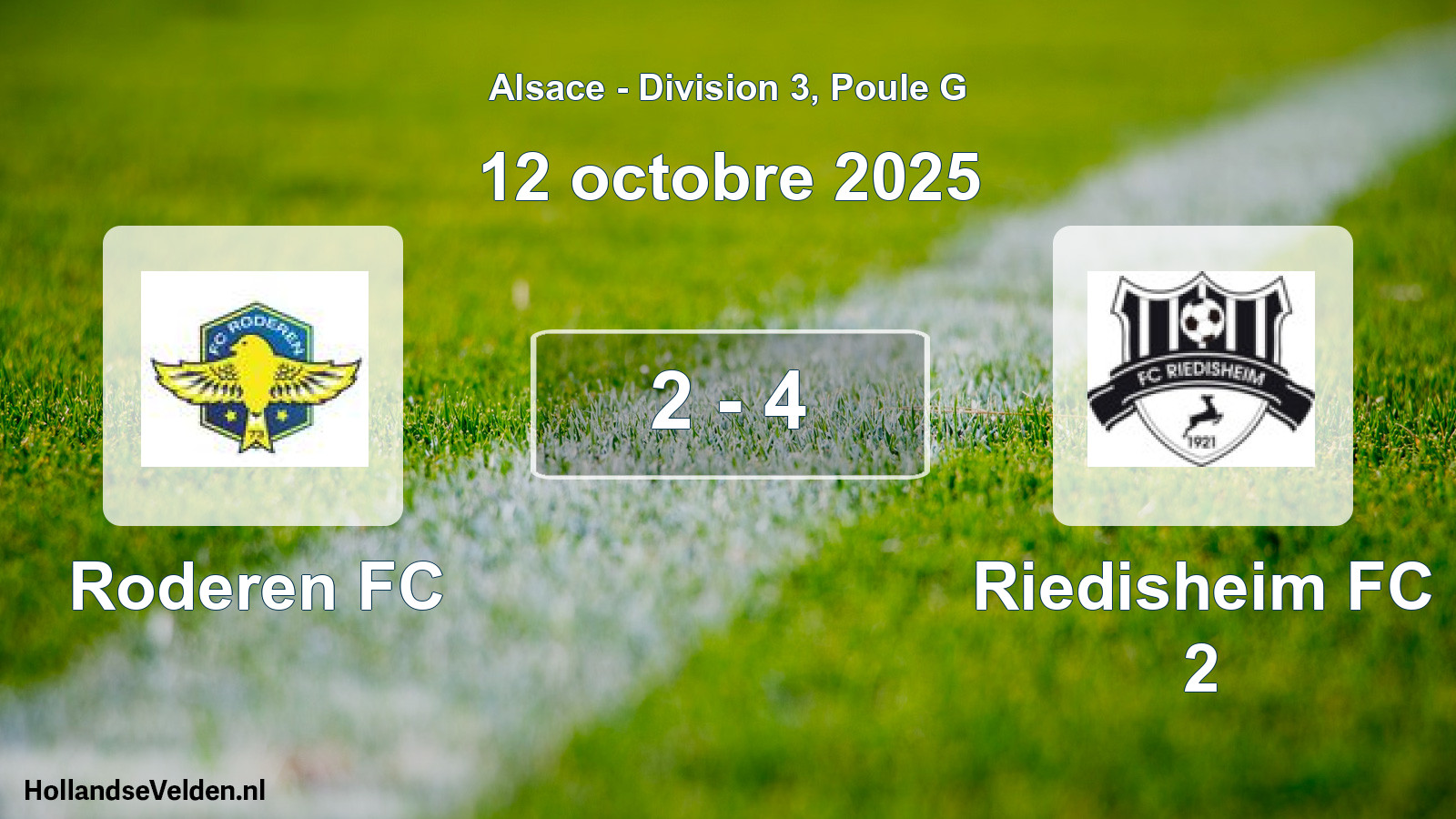 Gespeelde wedstrijd: Roderen FC - Riedisheim FC 2 2 - 4 (12 oktober 2025)
