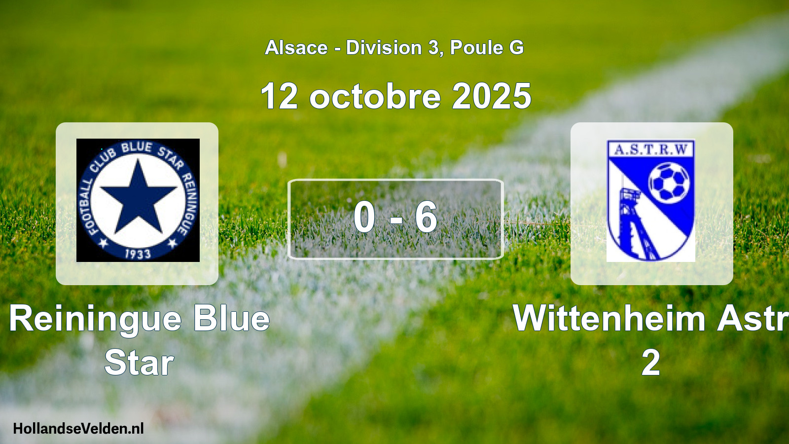 Gespeelde wedstrijd: Reiningue Blue Star - Wittenheim Astr 2 0 - 6 (12 oktober 2025)