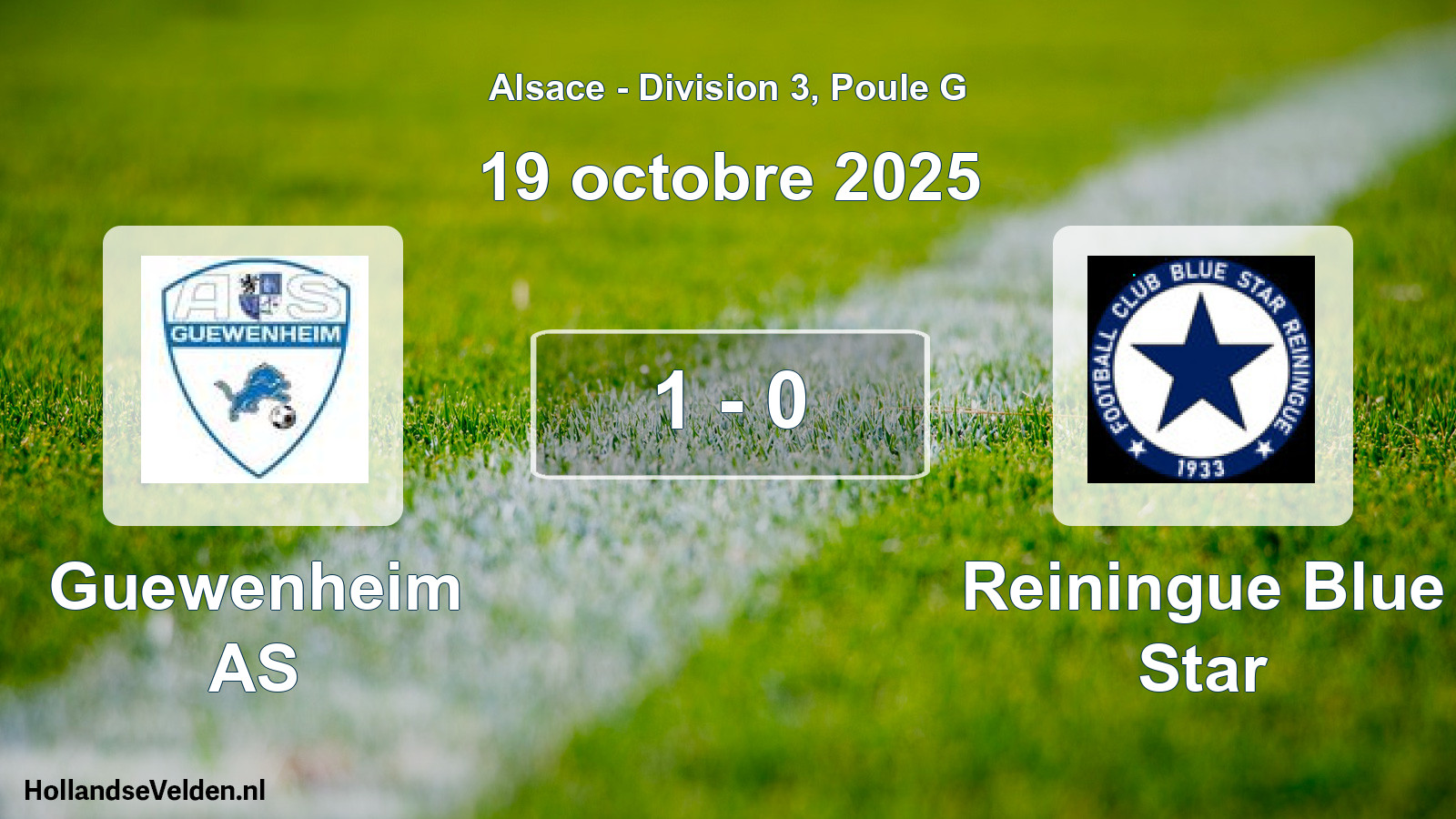 Match joué: Guewenheim AS - Reiningue Blue Star 1 - 0 (19 octobre 2025)