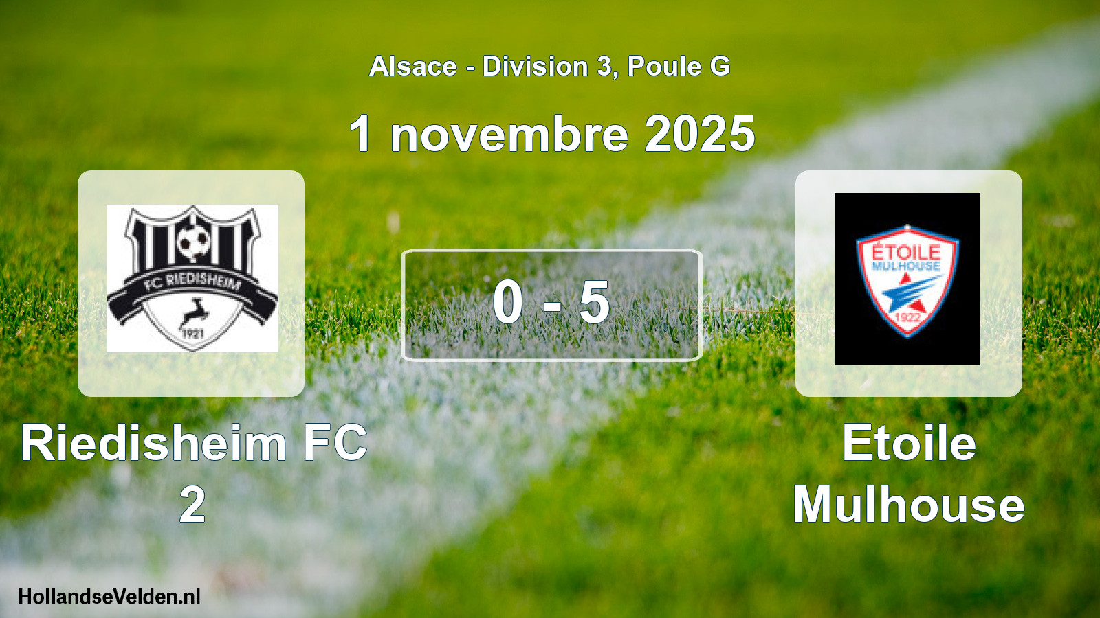 Match joué: Riedisheim FC 2 - Etoile Mulhouse 0 - 5 (1 novembre 2025)