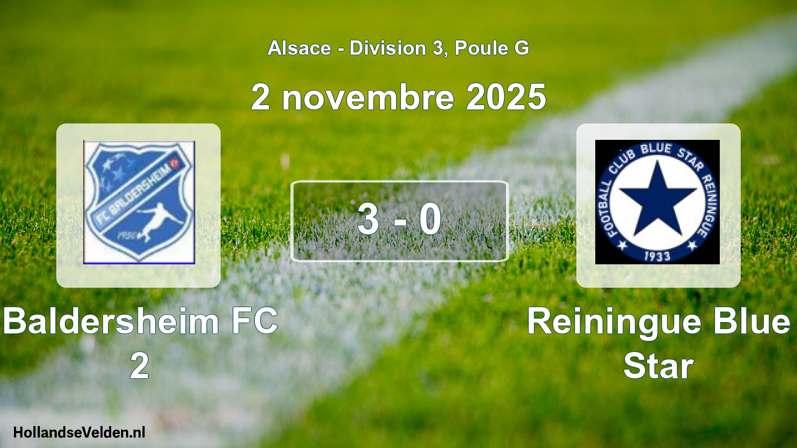 Match joué: Baldersheim FC 2 - Reiningue Blue Star 3 - 0 (2 novembre 2025)
