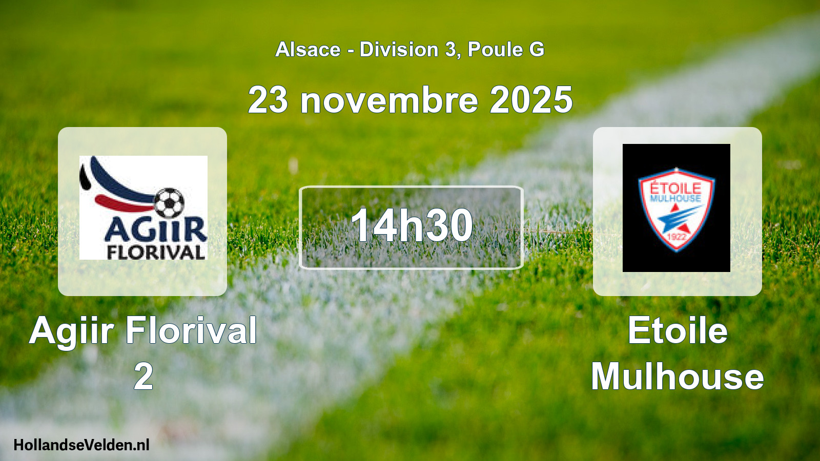 Match programmé: Agiir Florival 2 - Etoile Mulhouse (23 novembre 2025)