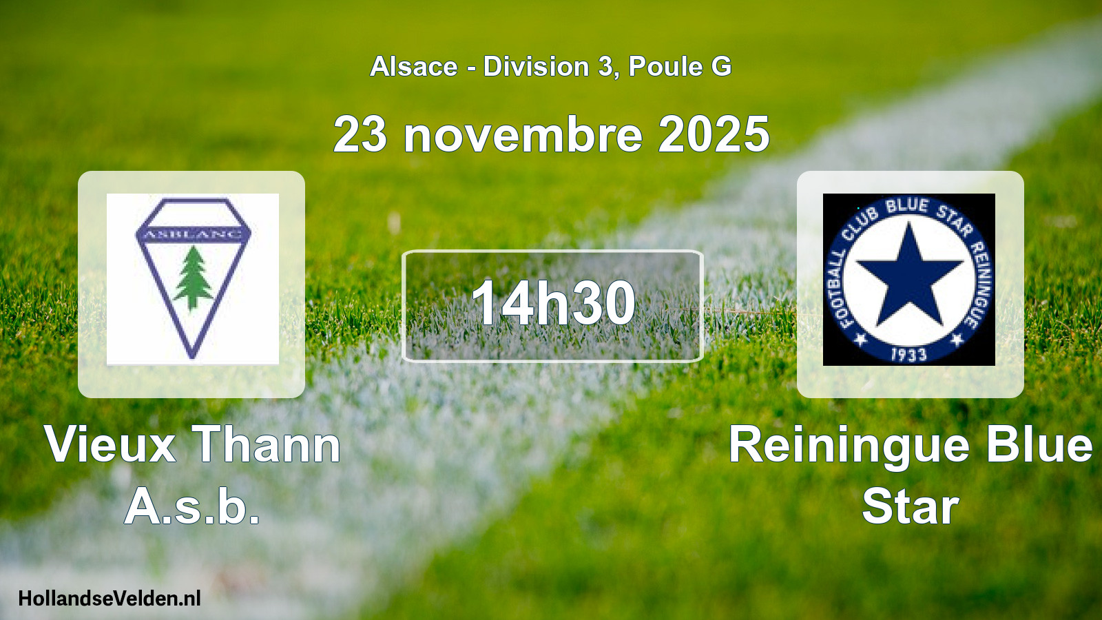 Geplande wedstrijd: Vieux Thann A.s.b. - Reiningue Blue Star (23 november 2025)