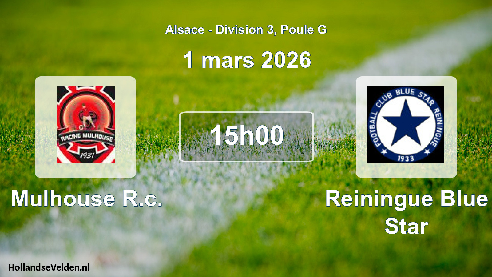 Match programmé: Mulhouse R.c. - Reiningue Blue Star (1 mars 2026)