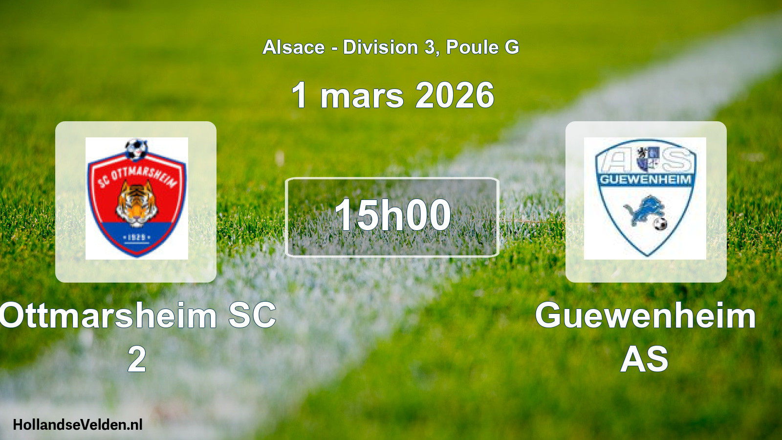 Scheduled Match: Ottmarsheim SC 2 - Guewenheim AS (1 March 2026)