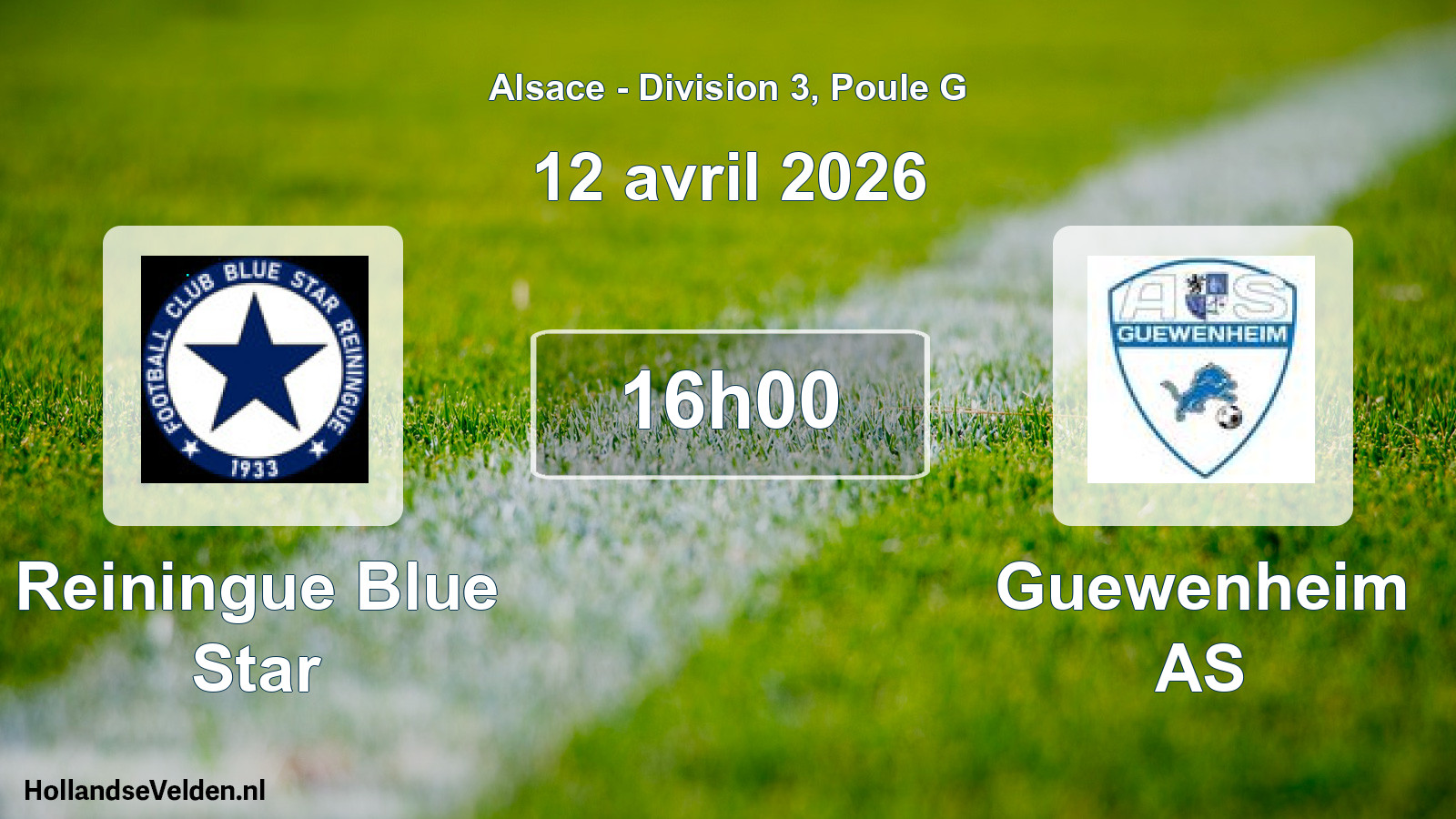 Match programmé: Reiningue Blue Star - Guewenheim AS (12 avril 2026)