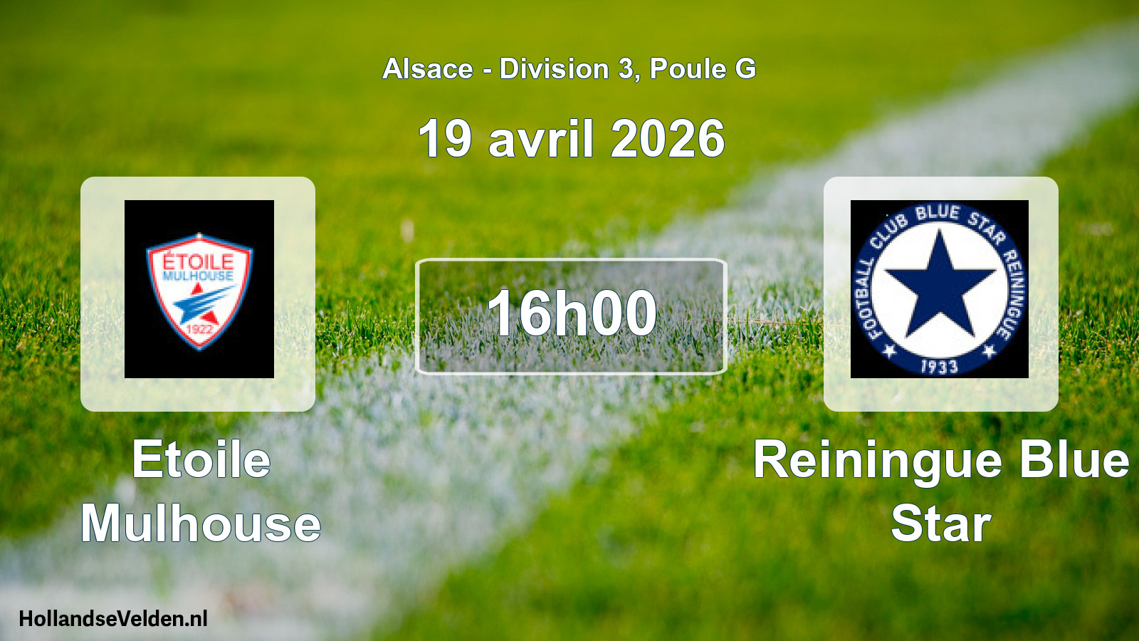Match programmé: Etoile Mulhouse - Reiningue Blue Star (19 avril 2026)