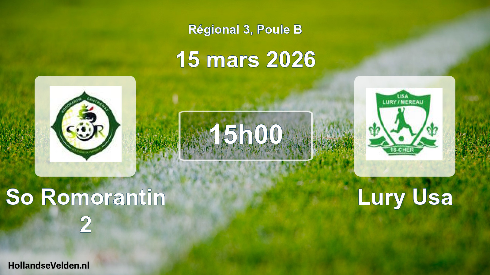 Geplande wedstrijd: So Romorantin 2 - Lury Usa (15 maart 2026)