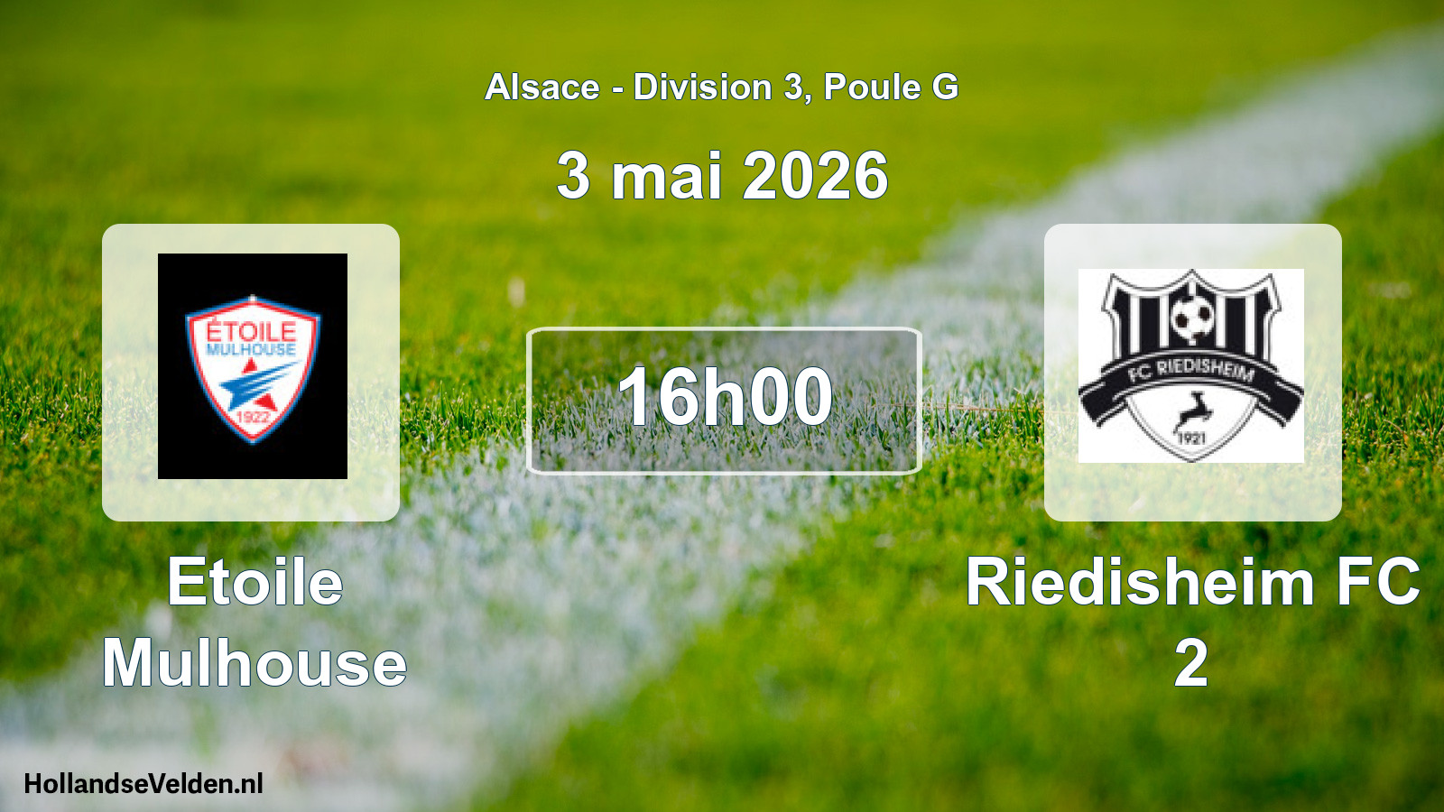 Match programmé: Etoile Mulhouse - Riedisheim FC 2 (3 mai 2026)