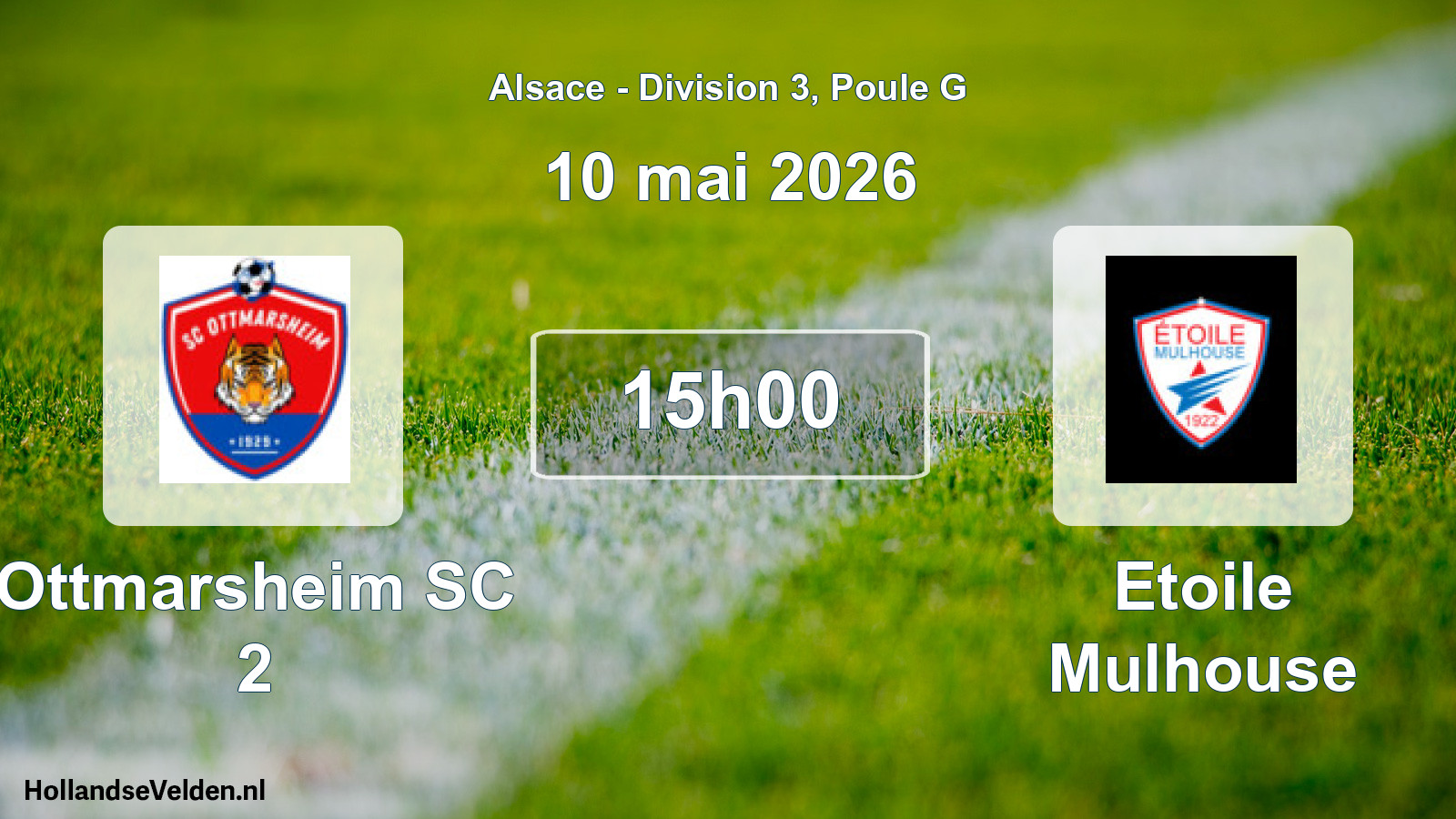 Match programmé: Ottmarsheim SC 2 - Etoile Mulhouse (10 mai 2026)