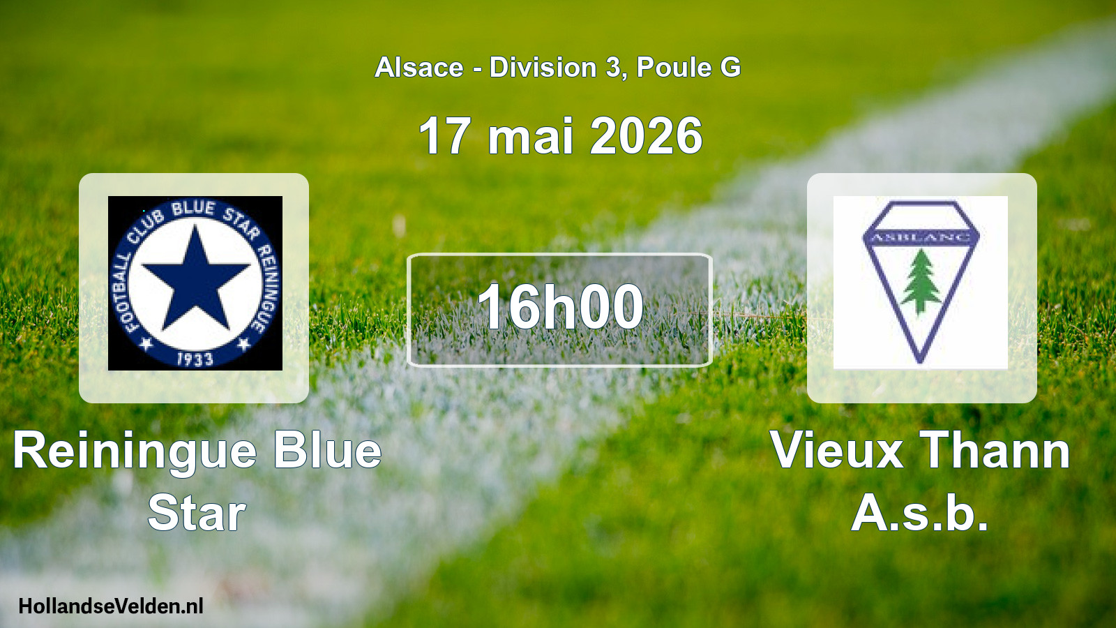 Match programmé: Reiningue Blue Star - Vieux Thann A.s.b. (17 mai 2026)