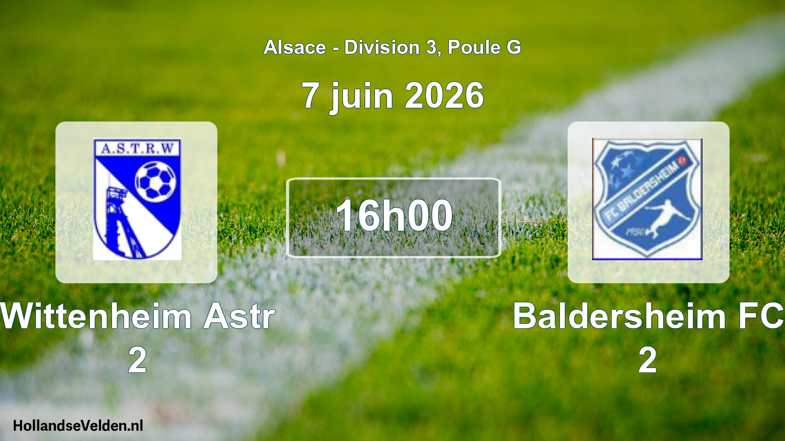 Match programmé: Wittenheim Astr 2 - Baldersheim FC 2 (7 juin 2026)