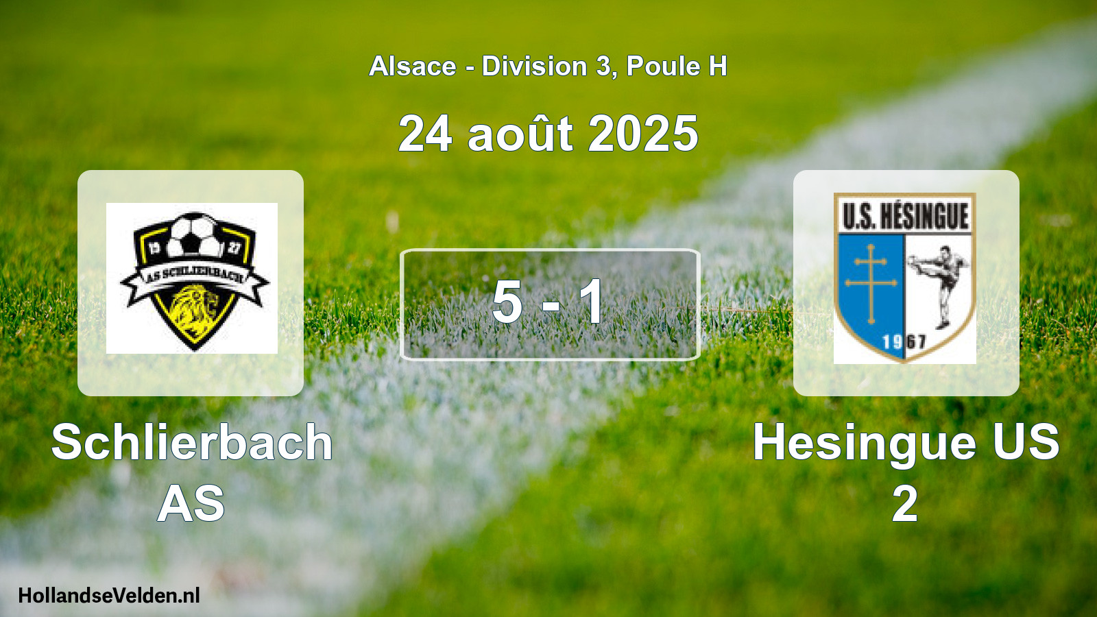Match joué: Schlierbach AS - Hesingue US 2 5 - 1 (24 août 2025)