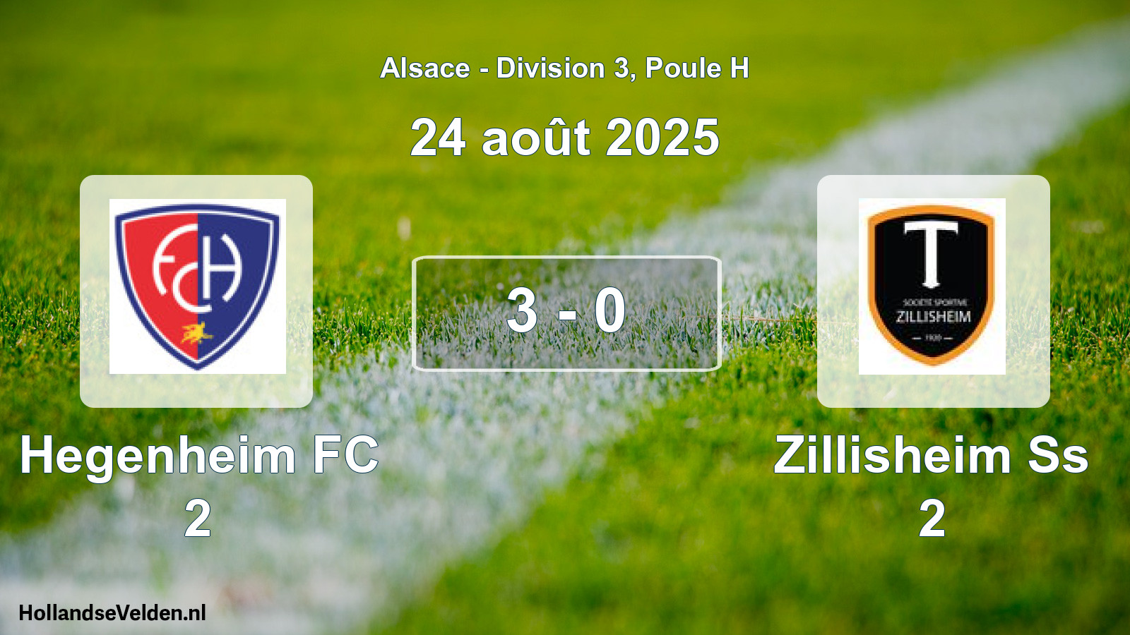 Match joué: Hegenheim FC 2 - Zillisheim Ss 2 3 - 0 (24 août 2025)