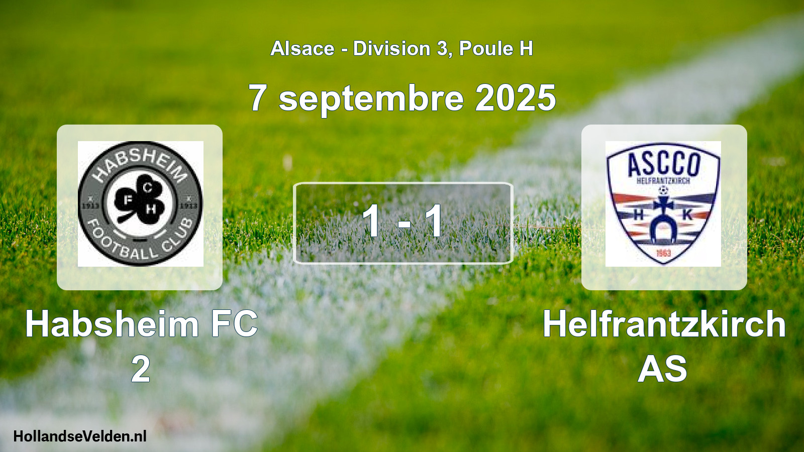 Gespeelde wedstrijd: Habsheim FC 2 - Helfrantzkirch AS 1 - 1 (7 september 2025)