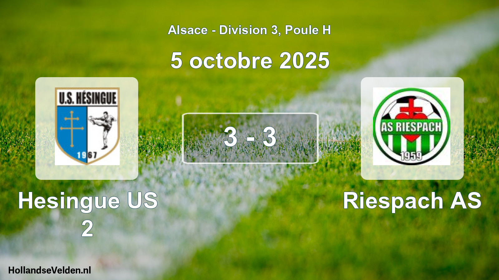 Match joué: Hesingue US 2 - Riespach AS 3 - 3 (5 octobre 2025)