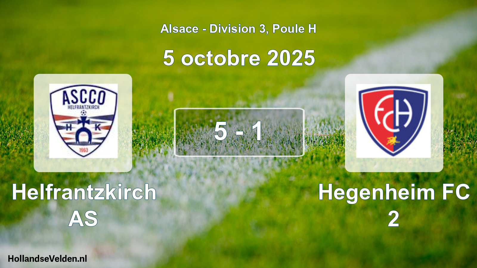 Gespeelde wedstrijd: Helfrantzkirch AS - Hegenheim FC 2 5 - 1 (5 oktober 2025)