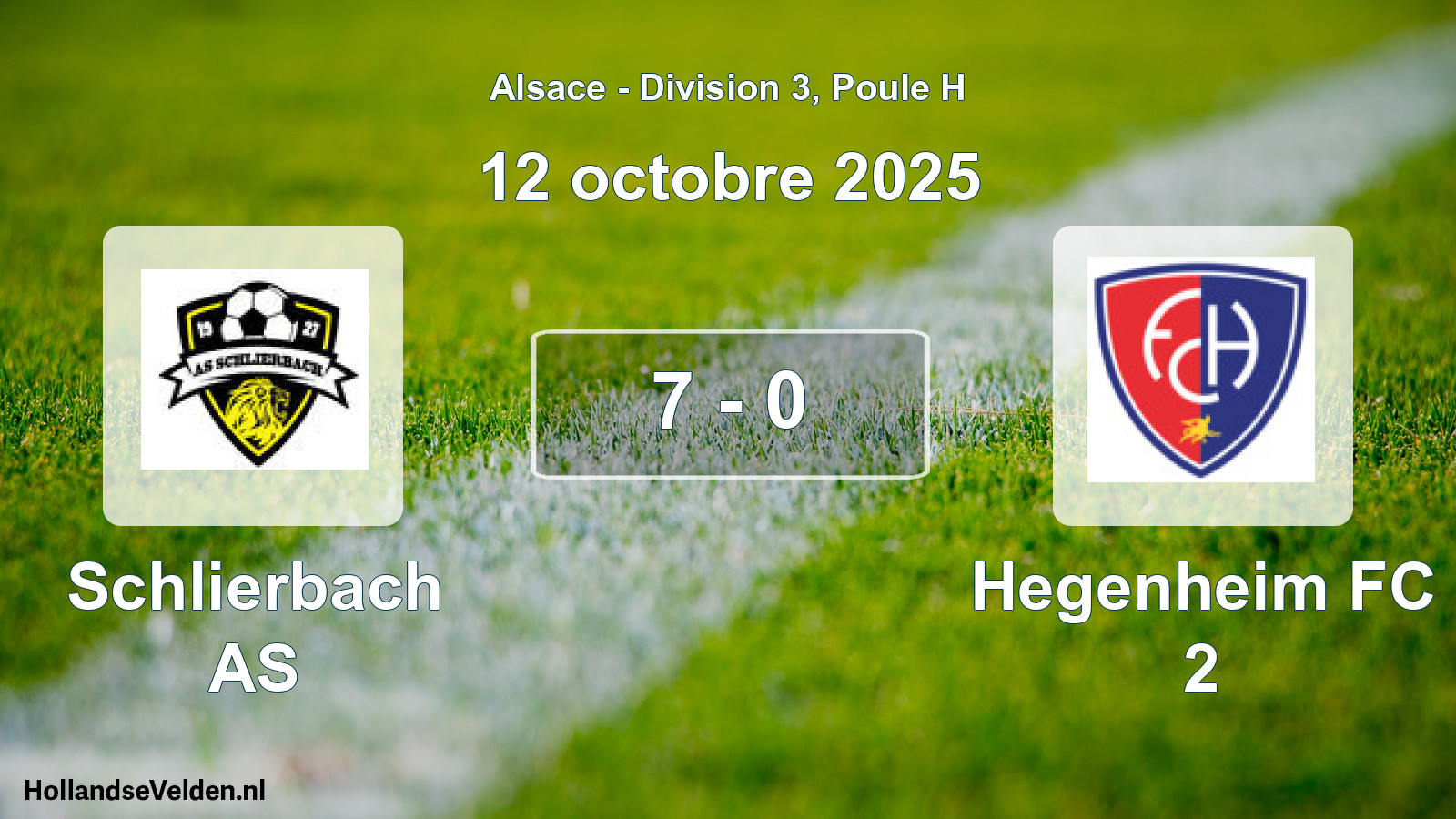 Match joué: Schlierbach AS - Hegenheim FC 2 7 - 0 (12 octobre 2025)