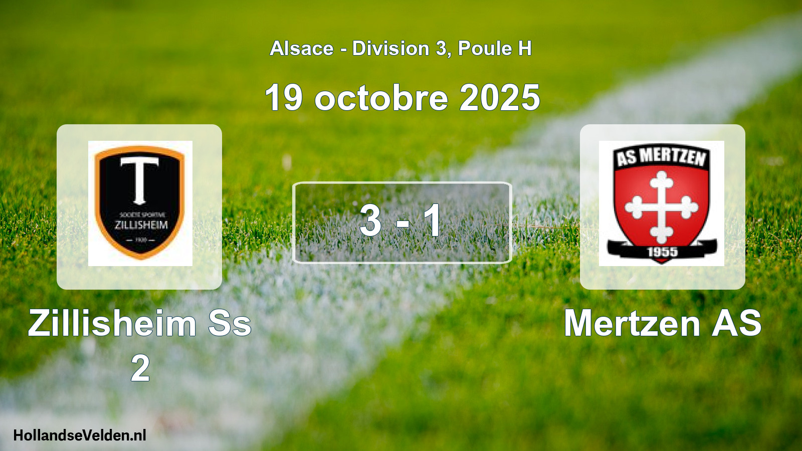 Match joué: Zillisheim Ss 2 - Mertzen AS 3 - 1 (19 octobre 2025)