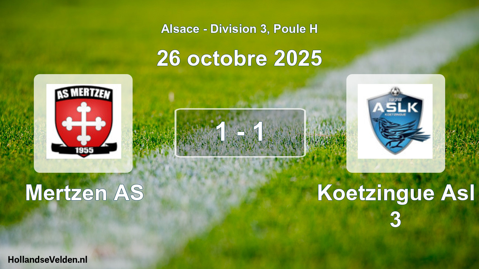 Match joué: Mertzen AS - Koetzingue Asl 3 1 - 1 (26 octobre 2025)