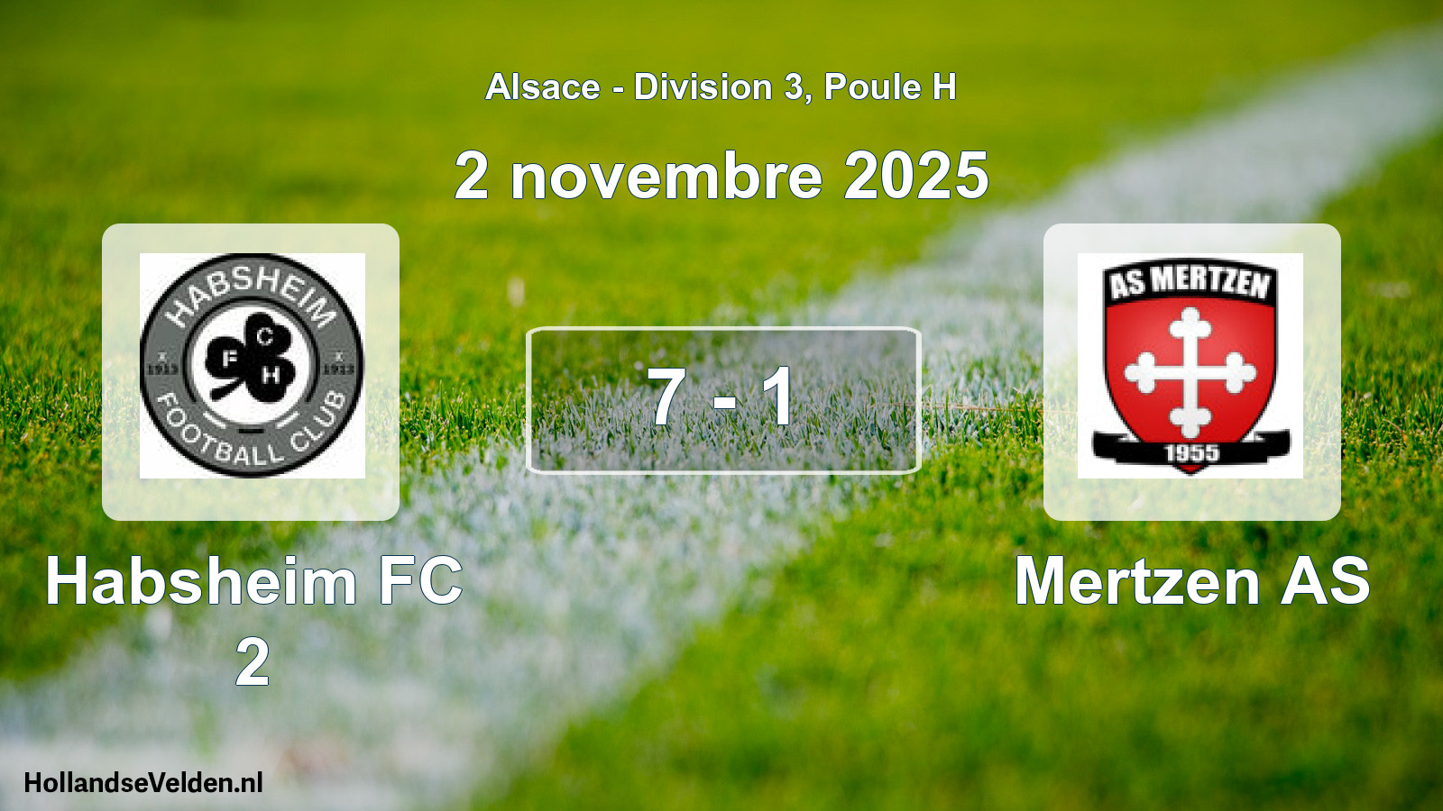 Total number of matches played: Habsheim FC 2 - Mertzen AS 7 - 1 (2 November 2025)