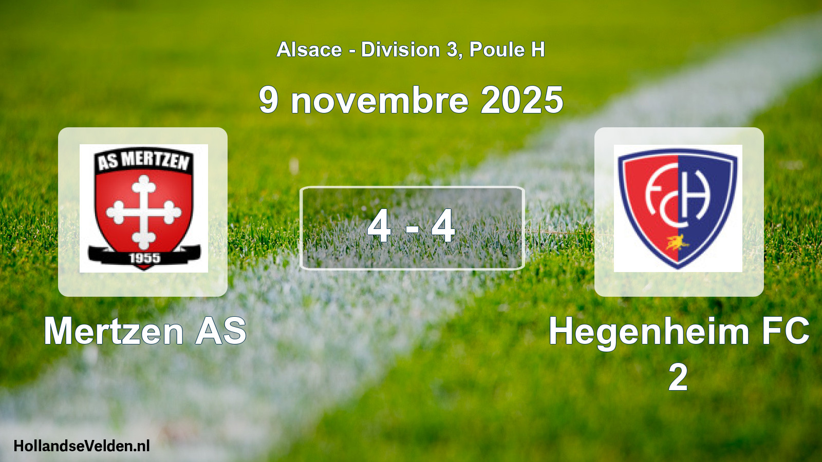 Match joué: Mertzen AS - Hegenheim FC 2 4 - 4 (9 novembre 2025)