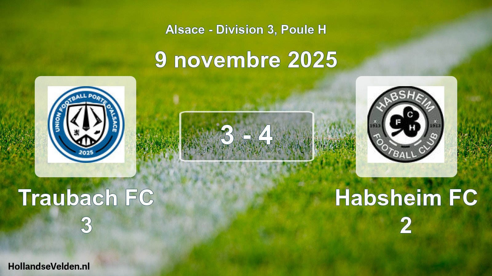 Total number of matches played: Traubach FC 3 - Habsheim FC 2 3 - 4 (9 November 2025)