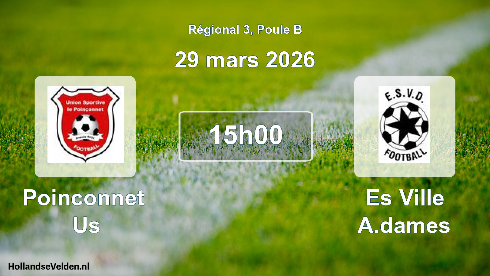 Geplande wedstrijd: Poinconnet Us - Es Ville A.dames (29 maart 2026)