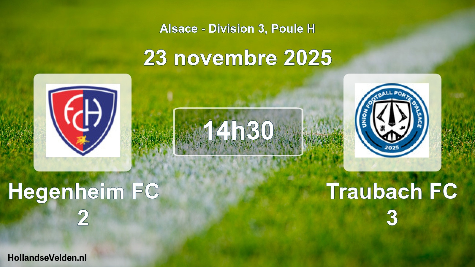 Match programmé: Hegenheim FC 2 - Traubach FC 3 (23 novembre 2025)
