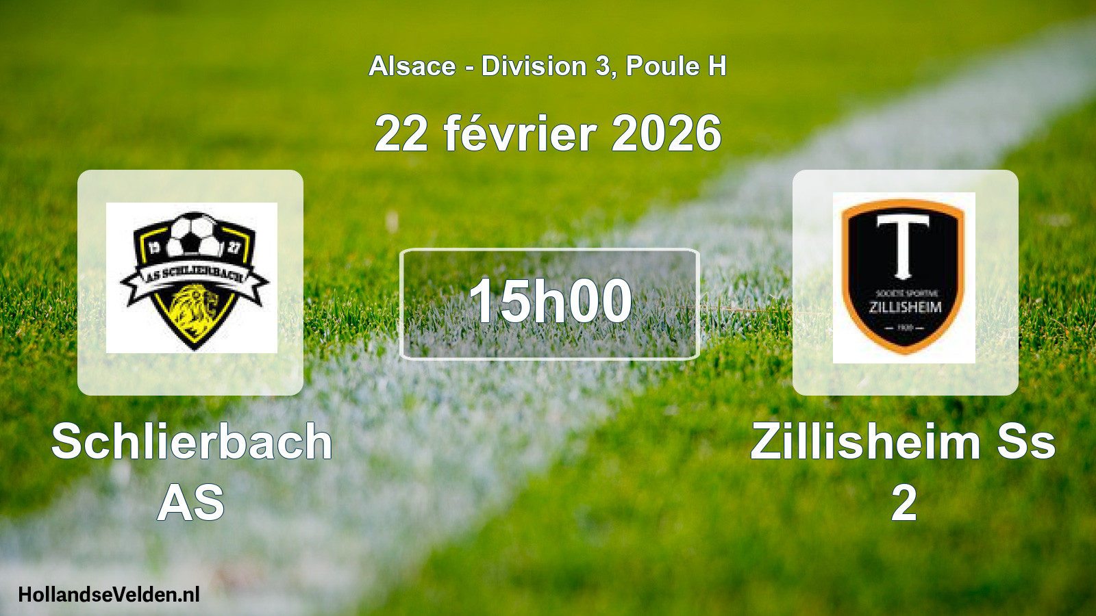 Match programmé: Schlierbach AS - Zillisheim Ss 2 (22 février 2026)