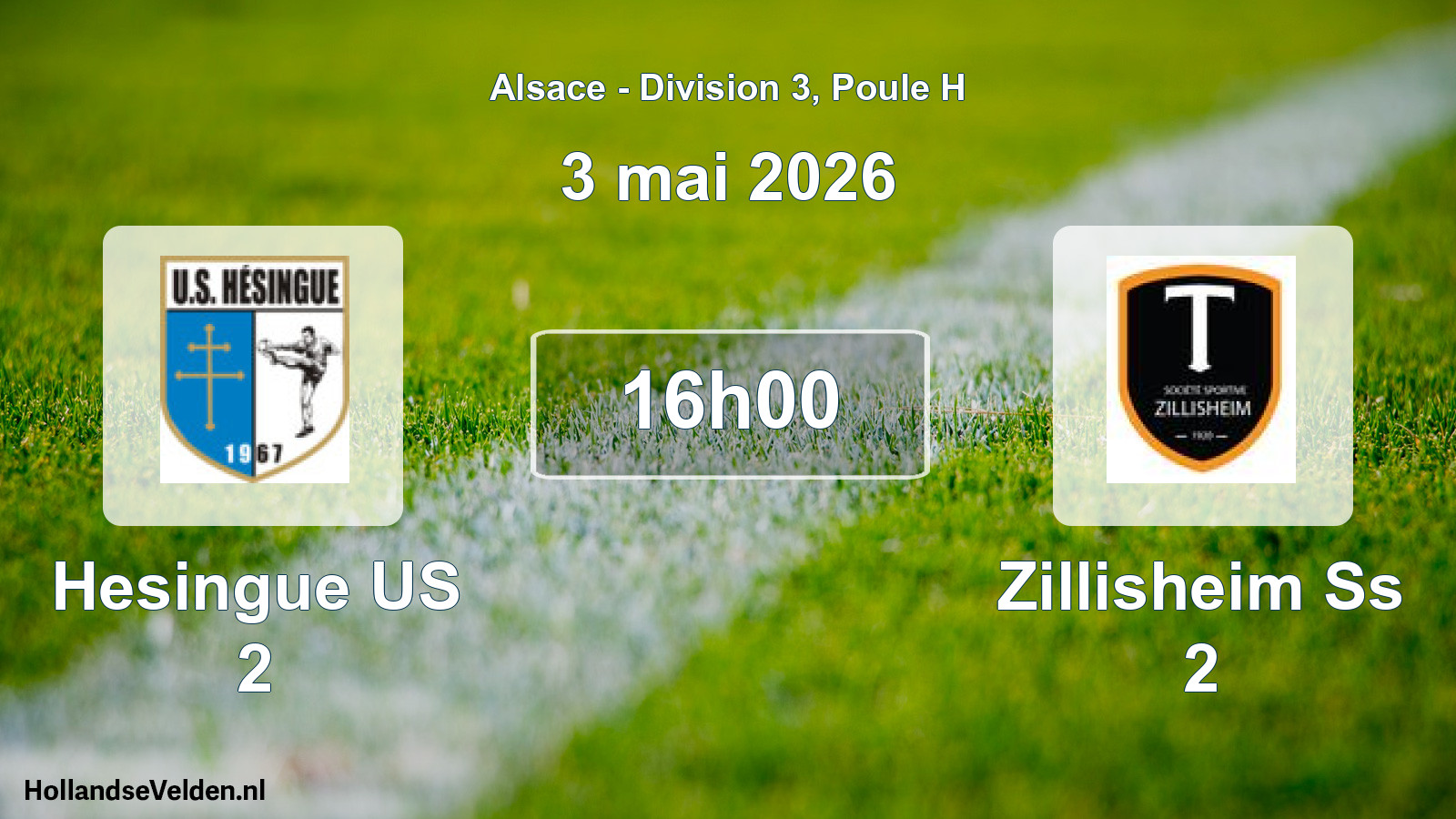 Match programmé: Hesingue US 2 - Zillisheim Ss 2 (3 mai 2026)